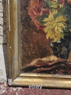 RAOUL DAVID Bouquet de Fleurs. Peinture huile sur panneau de Bois