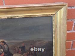 RIOL D'après Beauce officiers de cavalerie Peinture huile sur panneau de bois