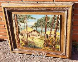 R. H. LAROSA. 1966. Scène Côtière. Peinture huile sur panneau de bois signé