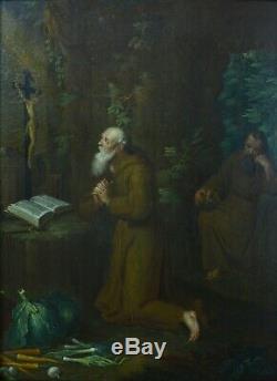 RareTableau ancien Portrait Religieux Flamand Pieter Snyers Saint Memento mori
