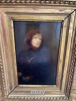 Rare Charles SPRAGUE PEARCE Sarah Bernhardt tableau signé huile sur panneau