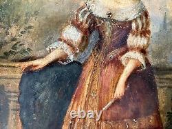 Rare paire de portraits Madame de Montespan et Anne d'Autriche, huile sur bois