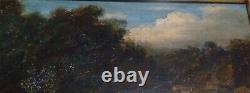 Rare tableau miniature paysage 1835 peintre anglais XIXème huile sur panneau