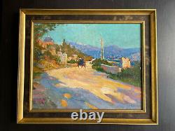 Rare tableau signé Provence peinture paysage fauve Chocarne Moreau debut XXème