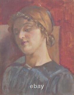 Raymond Lheureux (1890-1965) (03) Huile sur bois Portrait d'une jeune femme