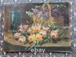 Réné Balades (XIX XX) Huile sur panneau Signée Nature morte