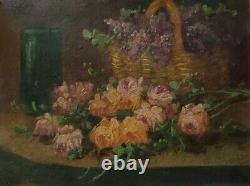 Réné Balades (XIX XX) Huile sur panneau Signée Nature morte