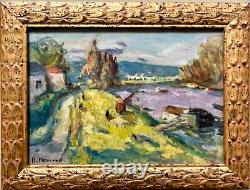 Robert FLEURENT (1904-1981) La Seine à Port-Marly 1951, HSP, signée. 20x28 cm
