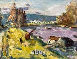 Robert FLEURENT (1904-1981) La Seine à Port-Marly 1951, HSP, signée. 20x28 cm
