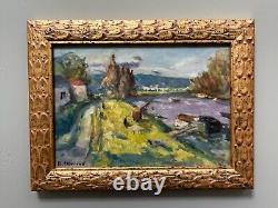 Robert FLEURENT (1904-1981) La Seine à Port-Marly 1951, HSP, signée. 20x28 cm