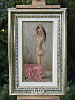 Salvatore Rodriguez (1957 -) Nu Une Femme Huile sur Bois, Signé, avec Cadre