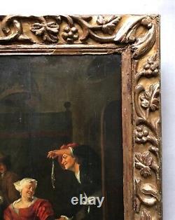 Scène Animée à La Cuisine, Huile Sur Panneau Parqueté, XVIIIe Ou Avant