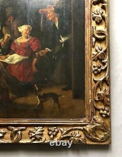 Scène Animée à La Cuisine, Huile Sur Panneau Parqueté, XVIIIe Ou Avant