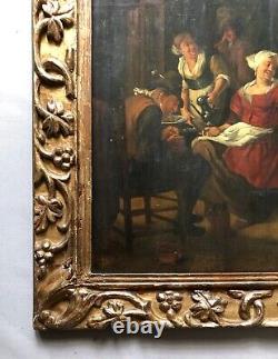 Scène Animée à La Cuisine, Huile Sur Panneau Parqueté, XVIIIe Ou Avant