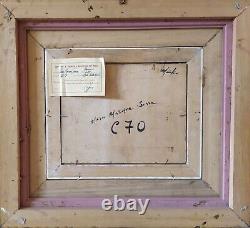 Scène Marine Port Italienne avec Voiliers Peinture Huile Impressionniste signée