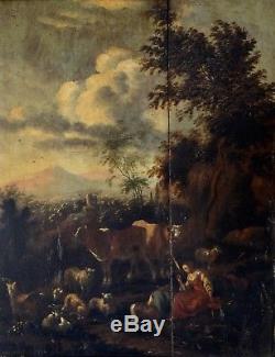 Scène Pastorale, Huile sur Panneau XVIIIéme