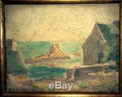 Signée Charles Louis MENNERET XIXè BRETAGNE peinture miniature french painting
