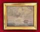 Small Antique French Marine Oil Painting Wood Panel Sailboat 21x15.5cm Pochade