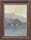 Small Original Antique View Mountain, Oil Painting, 19th Century, Framed