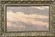 Small Original Antique View Sky, Oil Painting, 19th Century, Framed