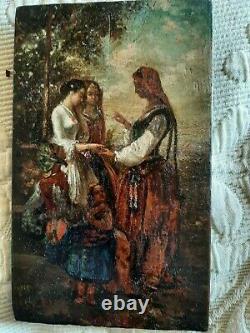 Splendide petite huile sur bois de Jean François Arnaud Durbec(1827-1910)