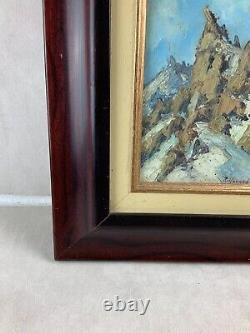 Sublime tableau huile sur bois signé Robert Rouard montage en neige