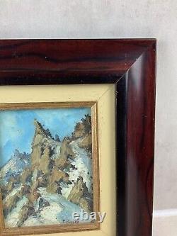 Sublime tableau huile sur bois signé Robert Rouard montage en neige