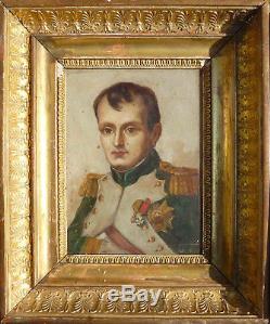 Suite de 4 tableaux XIX° siècle Napoléon Bonaparte, portraits de famille