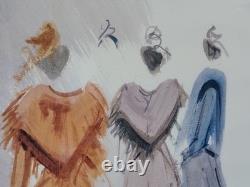 Superbe Aquarelle Les Arlésiennes Signée Juan Benito