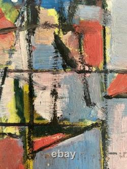 Superbe petit tableau abstrait 1960 sur bois 27 x 21 cm