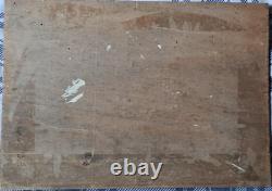TABLEAU ANCIEN 1900/1920 MARINE Voiliers et embarcation d'un marin