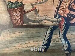 TRes Belle Peinture Huile Sur bois Ex Voto Art 1866 Italie Copie Catholique