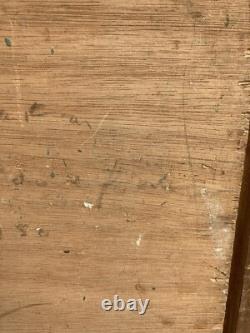 TRes Belle Peinture Huile Sur bois mandoline chapeau 1950 Portrait Homme art