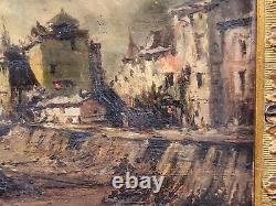 T BUÉ ROUSSEAU Paysage Marin Peinture huile sur panneau de bois