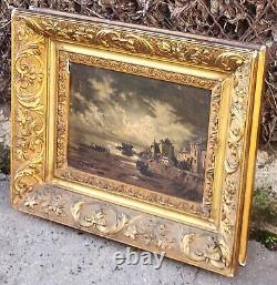 T BUÉ ROUSSEAU Paysage Marin Peinture huile sur panneau de bois
