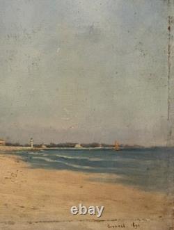 Tableau Ancien Cannes Croisette Theophile Jaouen 1890 Impressionniste