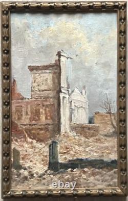 Tableau Ancien Guerre (1914-1918) Ruine France XXe Siècle