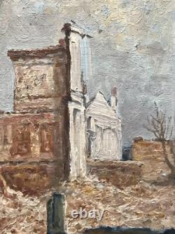 Tableau Ancien Guerre (1914-1918) Ruine France XXe Siècle