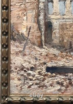 Tableau Ancien Guerre (1914-1918) Ruine France XXe Siècle