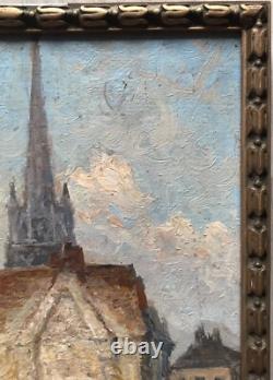 Tableau Ancien Guerre (1914-1918) Ruine Rouen XXe Siècle