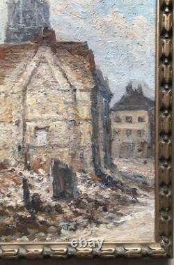 Tableau Ancien Guerre (1914-1918) Ruine Rouen XXe Siècle