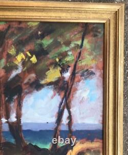 Tableau Ancien Huile Albert Arnaud XXe Plage Arbre Marine Noirmoutier France
