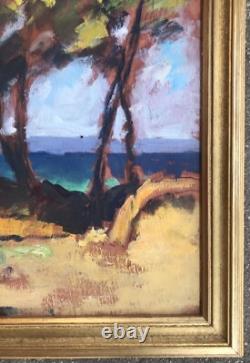Tableau Ancien Huile Albert Arnaud XXe Plage Arbre Marine Noirmoutier France