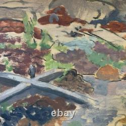 Tableau Ancien Huile Panneau DREYFUS STERN (1890-1972) Paysage Personnage XIXe