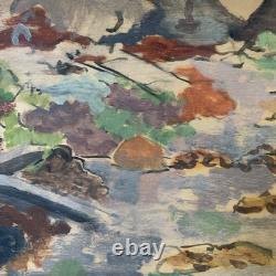 Tableau Ancien Huile Panneau DREYFUS STERN (1890-1972) Paysage Personnage XIXe