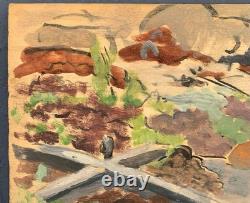 Tableau Ancien Huile Panneau DREYFUS STERN (1890-1972) Paysage Personnage XIXe