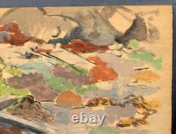 Tableau Ancien Huile Panneau DREYFUS STERN (1890-1972) Paysage Personnage XIXe