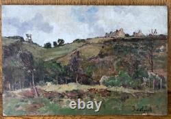 Tableau Ancien Huile Panneau Paysage Jules-Charles Choquet (1846-1934)