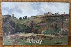 Tableau Ancien Huile Panneau Paysage Jules-Charles Choquet (1846-1934)