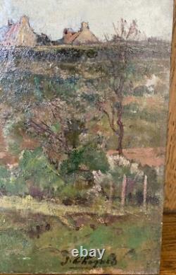 Tableau Ancien Huile Panneau Paysage Jules-Charles Choquet (1846-1934)